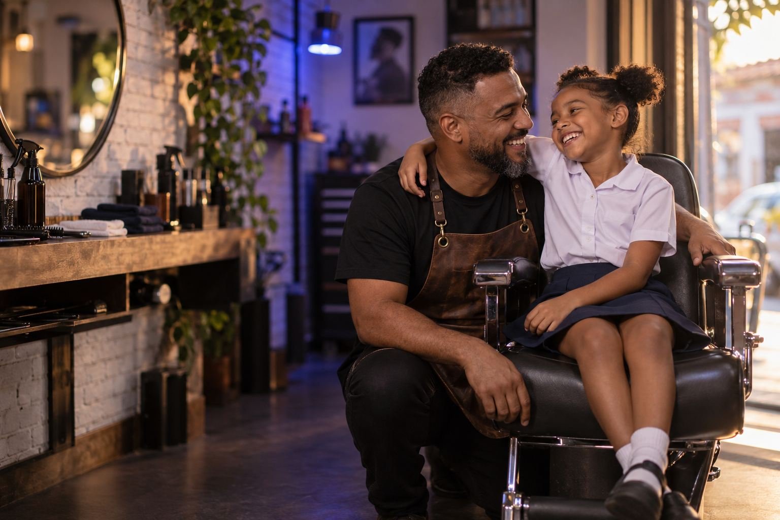 Microempreendedor com a filha no próprio negócio, protegidos pelo plano de saúde